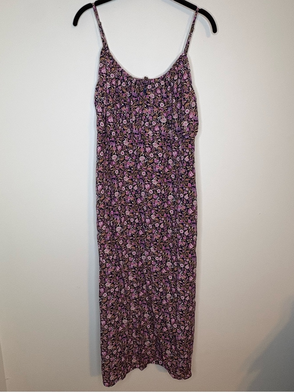 Old Navy Purple & Pink Floral Spaghetti-Strap Maxi Dress Size Large